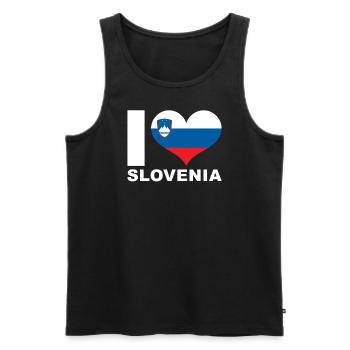 J’aime la Slovénie drapeau du cœur Slovénie - Débardeur bio Premium Homme - noir - Devant - AI Model Male 178 light (178cm)