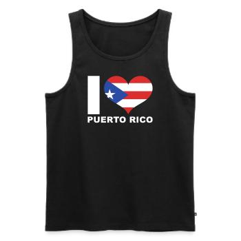 J’adore porto rico drapeau du cœur Porto Rico - Débardeur bio Premium Homme - noir - Devant - Michal (187cm)