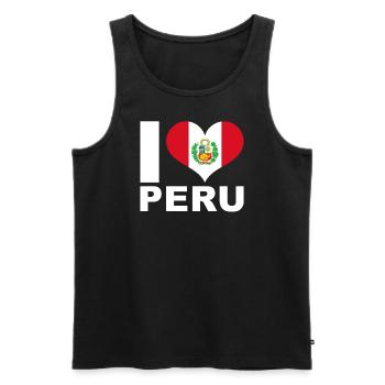I love Peru heart flag Peru - Men's Premium Organic Tank Top - black - Front - AI Model Male 178 light (178cm)