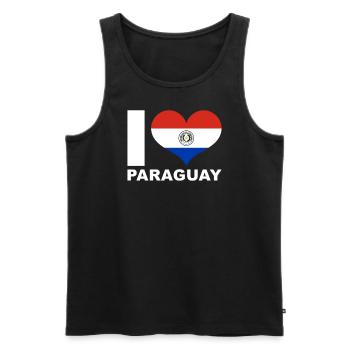 Ich liebe Paraguay Herz Flagge Paraguay - Männer Premium Bio Tank Top - Schwarz - Vorne - AI Model Male 178 light (178cm)