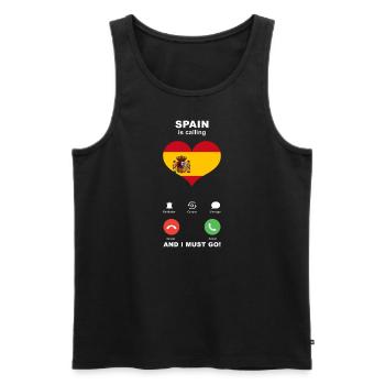Spanien is calling Spanien Herz Souvenir - Männer Premium Bio Tank Top - Schwarz - Vorne - AI Model Male 178 light (178cm)