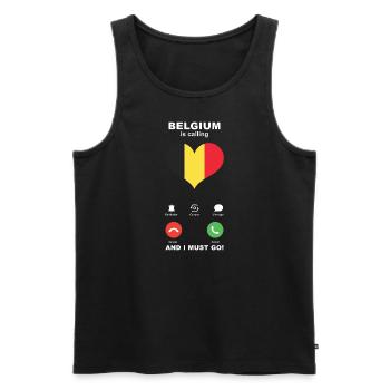 Belgien is calling Belgien Herz Souvenir - Männer Premium Bio Tank Top - Schwarz - Vorne - Michal (187cm)