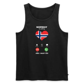 Norway is calling Norway Heart Souvenir - Men's Premium Organic Tank Top - black - Front - AI Model Male 178 light (178cm)