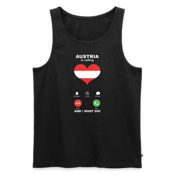 Austria is calling Austria Heart Souvenir - Men's Premium Organic Tank Top - black - Front - Michal (187cm)