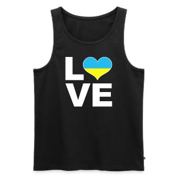 J’aime l’Ukraine drapeau du cœur Ukraine - Débardeur bio Premium Homme - noir - Devant - Michal (187cm)