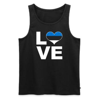 J’aime l’Estonie drapeau du cœur Estonie - Débardeur bio Premium Homme - noir - Devant - Michal (187cm)