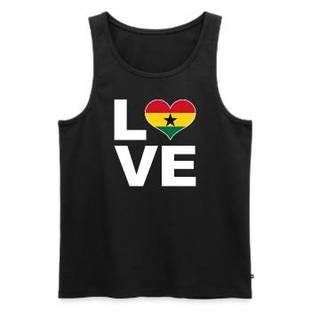 I love Ghana heart flag Ghana - Men's Premium Organic Tank Top - black - Front - Michal (187cm)