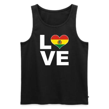 J’aime bolivie drapeau de cœur Bolivie - Débardeur bio Premium Homme - noir - Devant - Michal (187cm)