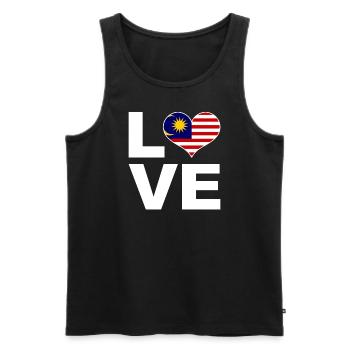 Ich liebe Malaysia Herz Flagge Malaysia - Männer Premium Bio Tank Top - Schwarz - Vorne - AI Model Male 178 light (178cm)