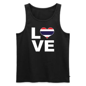 J’aime le drapeau du cœur de la Thaïlande - Débardeur bio Premium Homme - noir - Devant - AI Model Male 178 light (178cm)