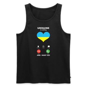L’Ukraine appelle Ukraine Heart Souvenir - Débardeur bio Premium Homme - noir - Devant - Michal (187cm)