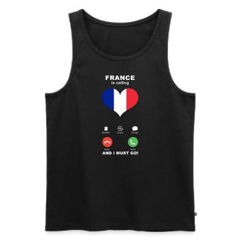Frankreich is calling Frankreich Herz Souvenir - Männer Premium Bio Tank Top - Schwarz - Vorne - AI Model Male 178 light (178cm)