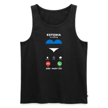 Estonia is calling Estonia Heart Souvenir - Men's Premium Organic Tank Top - black - Front - AI Model Male 178 light (178cm)
