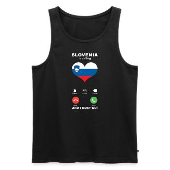 La Slovénie appelle Slovenia Heart Souvenir - Débardeur bio Premium Homme - noir - Devant - Michal (187cm)