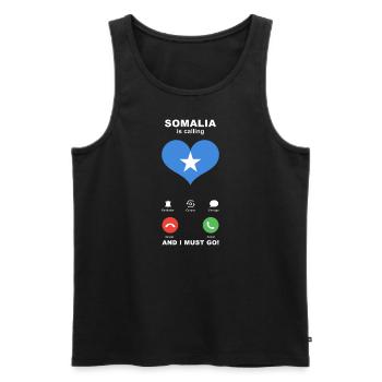 Somalia is calling Somalia Heart Souvenir - Men's Premium Organic Tank Top - black - Front - AI Model Male 178 light (178cm)