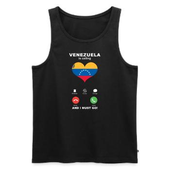 Venezuela is calling Venezuela Heart Souvenir - Men's Premium Organic Tank Top - black - Front - AI Model Male 178 light (178cm)