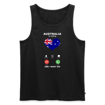 Australien is calling Australien Herz Souvenir - Männer Premium Bio Tank Top - Schwarz - Vorne - AI Model Male 178 light (178cm)