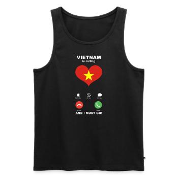 Le Vietnam appelle Vietnam Heart Souvenir - Débardeur bio Premium Homme - noir - Devant - Michal (187cm)