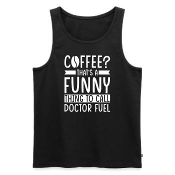 Docteur Café Disant - Débardeur bio Premium Homme - noir - Devant - Michal (187cm)