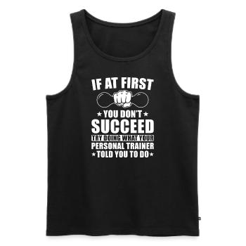 Personal Trainer Gift - Men's Premium Organic Tank Top - black - Front - AI Model Male 178 light (178cm)