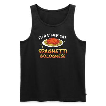 Spaghetti Bolognese - Men's Premium Organic Tank Top - black - Front - AI Model Male 178 light (178cm)