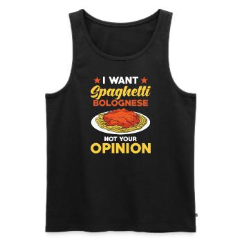 Spaghetti Bolognese - Men's Premium Organic Tank Top - black - Front - AI Model Male 178 light (178cm)