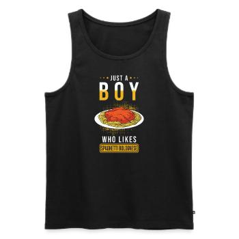 Spaghetti Bolognese - Men's Premium Organic Tank Top - black - Front - AI Model Male 178 light (178cm)