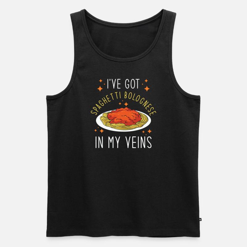 Spaghetti Bolognese - Männer Premium Bio Tank Top - Schwarz