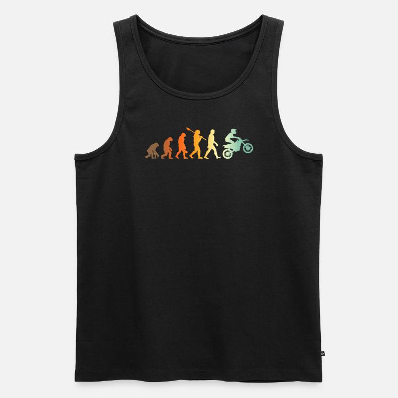 Motocross Biker Evolution Motorcross - Männer Premium Bio Tank Top - Schwarz