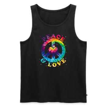 Frieden Liebe Hippie - Männer Premium Bio Tank Top - Schwarz - Vorne - AI Model Male 178 light (178cm)