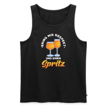 Spritz Cocktail - Männer Premium Bio Tank Top - Schwarz - Vorne - AI Model Male 178 light (178cm)