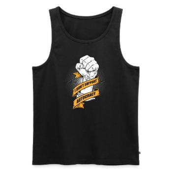 Anti autocracy - Men's Premium Organic Tank Top - black - Front - AI Model Male 178 light (178cm)