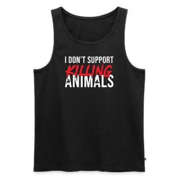 Vegan vegetarian I don't kill animals - Men's Premium Organic Tank Top - black - Front - AI Model Male 178 light (178cm)