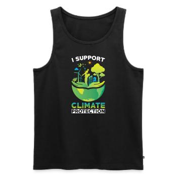 Climate Protectors Climate Protection Support - Men's Premium Organic Tank Top - black - Front - AI Model Male 178 light (178cm)