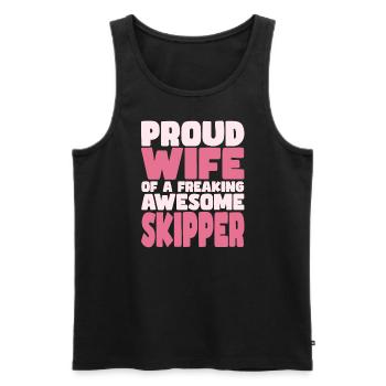 Proud Wife of A Damn Good Skipper - Men's Premium Organic Tank Top - black - Front - Michal (187cm)