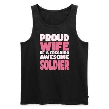 Stolze Ehefrau Eines Verdammt Guten Soldats - Männer Premium Bio Tank Top - Schwarz - Vorne - Michal (187cm)