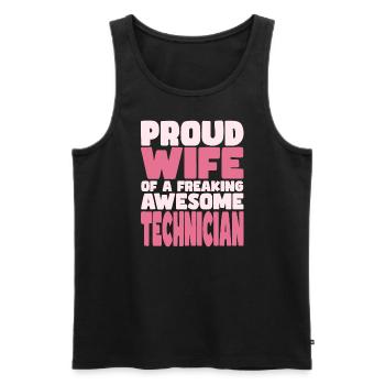 Proud Wife of A Damn Good Technician - Men's Premium Organic Tank Top - black - Front - Michal (187cm)