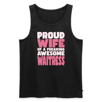 Stolze Ehefrau Eines Verdammt Guten Kellnerins - Männer Premium Bio Tank Top - Schwarz - Vorne - Michal (187cm)