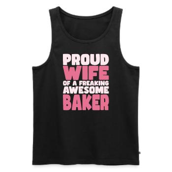 Proud Wife of A Damn Good Baker - Men's Premium Organic Tank Top - black - Front - AI Model Male 178 light (178cm)