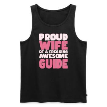 Proud Wife of A Damn Good Tour Guide - Men's Premium Organic Tank Top - black - Front - Michal (187cm)