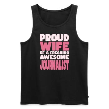 Stolze Ehefrau Eines Verdammt Guten Journalists - Männer Premium Bio Tank Top - Schwarz - Vorne - AI Model Male 178 light (178cm)