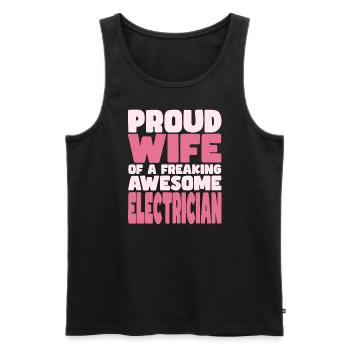 Stolze Ehefrau Eines Verdammt Guten Elektrikers - Männer Premium Bio Tank Top - Schwarz - Vorne - Michal (187cm)