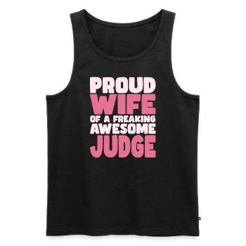 Proud Wife of A Damn Good Judge - Men's Premium Organic Tank Top - black - Front - Michal (187cm)