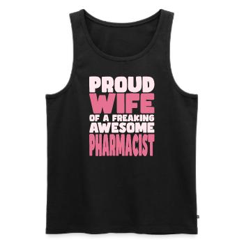 Proud Wife of A Damn Good Pharmacist - Men's Premium Organic Tank Top - black - Front - AI Model Male 178 light (178cm)