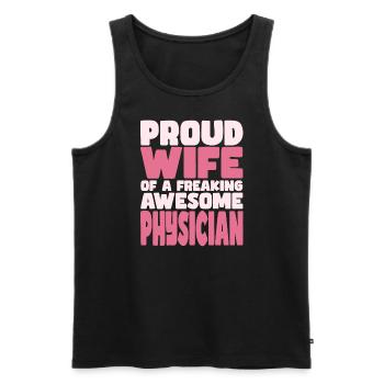 Fière épouse d’un sacré bon docteur - Débardeur bio Premium Homme - noir - Devant - Michal (187cm)