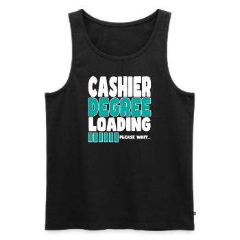 Cashier invites training - Men's Premium Organic Tank Top - black - Front - Michal (187cm)