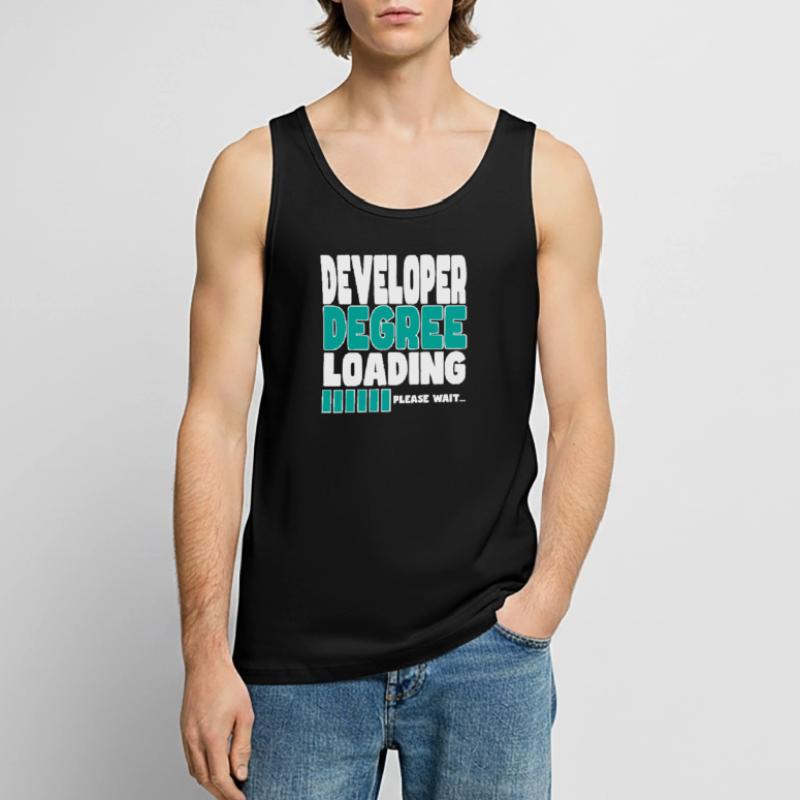 Software developer loads training Men's Premium Organic Tank Top