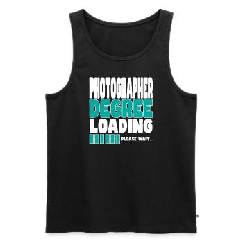 Photographer invites training - Men's Premium Organic Tank Top - black - Front - Michal (187cm)