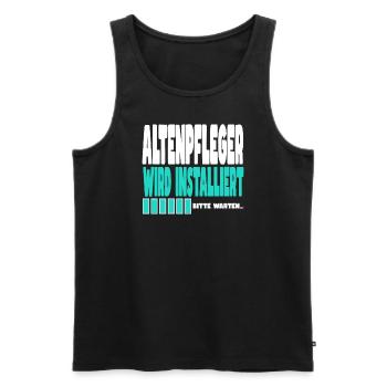 ALTENPFLEGER wird installiert - Männer Premium Bio Tank Top - Schwarz - Vorne - Michal (187cm)