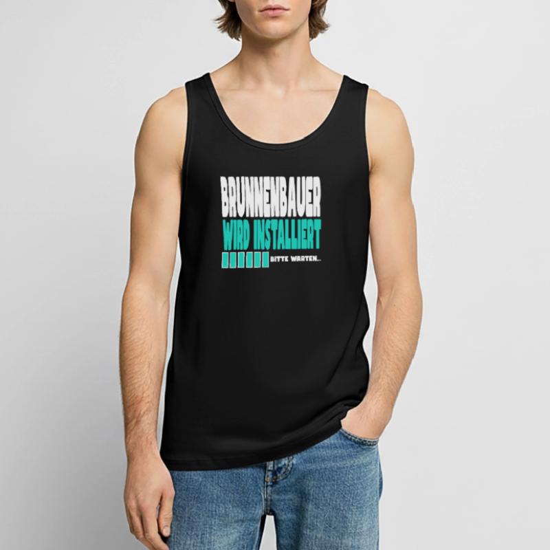 Brunnenbauer wird installiert Männer Premium Bio Tank Top